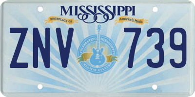 MS license plate ZNV739