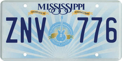 MS license plate ZNV776