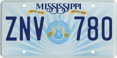 MS license plate ZNV780