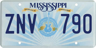 MS license plate ZNV790