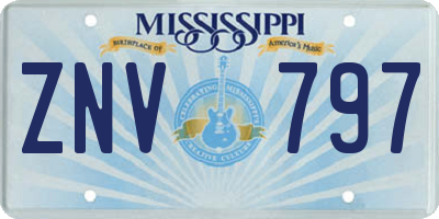 MS license plate ZNV797