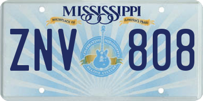 MS license plate ZNV808