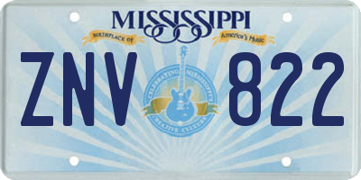 MS license plate ZNV822