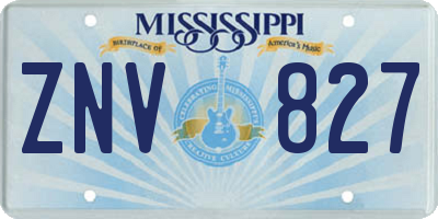 MS license plate ZNV827