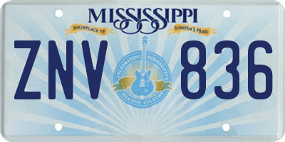 MS license plate ZNV836