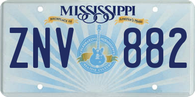 MS license plate ZNV882