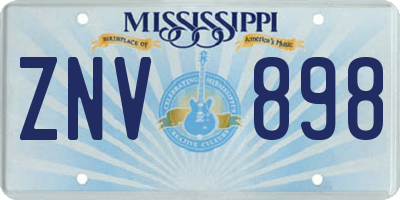 MS license plate ZNV898