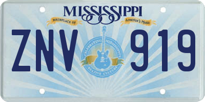 MS license plate ZNV919