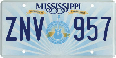 MS license plate ZNV957