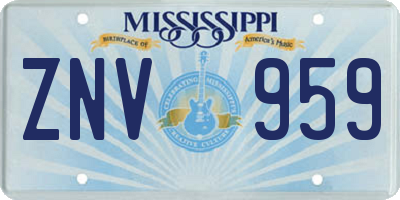 MS license plate ZNV959