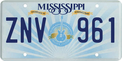 MS license plate ZNV961