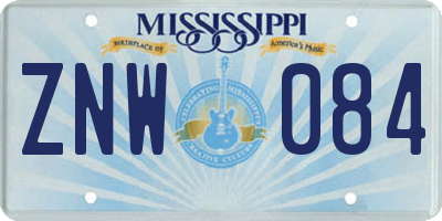 MS license plate ZNW084