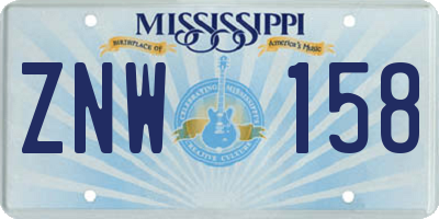 MS license plate ZNW158