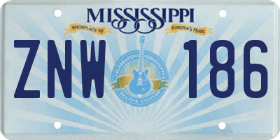MS license plate ZNW186