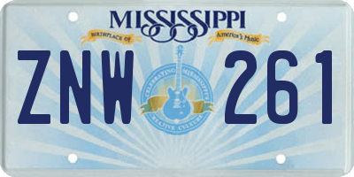 MS license plate ZNW261