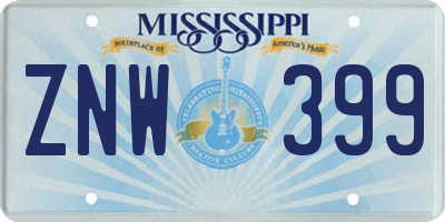 MS license plate ZNW399