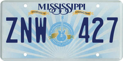 MS license plate ZNW427