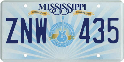 MS license plate ZNW435