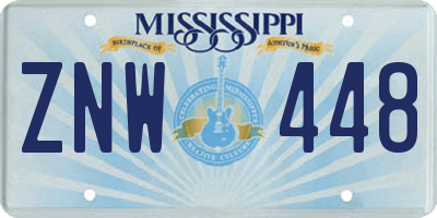 MS license plate ZNW448