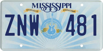 MS license plate ZNW481