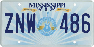 MS license plate ZNW486