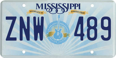 MS license plate ZNW489