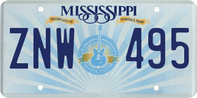 MS license plate ZNW495