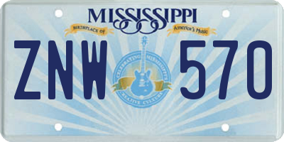 MS license plate ZNW570