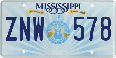 MS license plate ZNW578