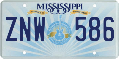 MS license plate ZNW586