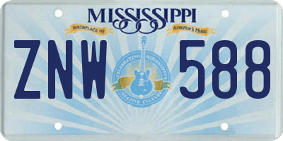 MS license plate ZNW588