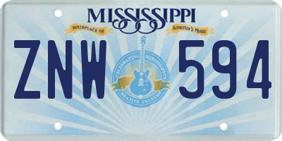 MS license plate ZNW594