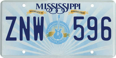 MS license plate ZNW596