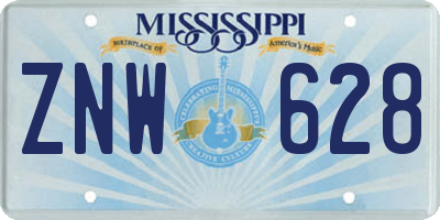 MS license plate ZNW628