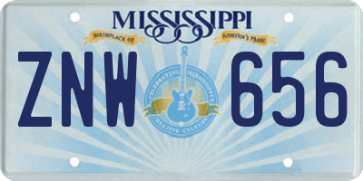 MS license plate ZNW656