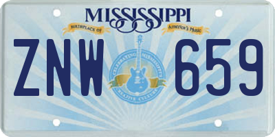 MS license plate ZNW659