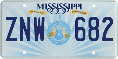 MS license plate ZNW682