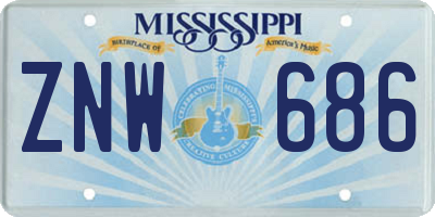 MS license plate ZNW686