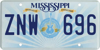 MS license plate ZNW696