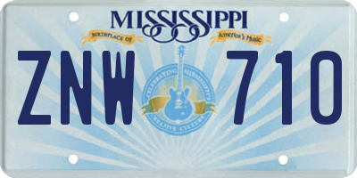 MS license plate ZNW710
