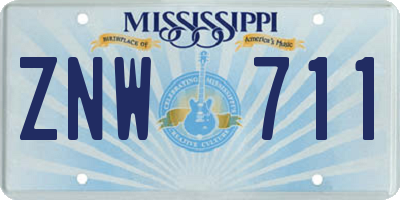 MS license plate ZNW711