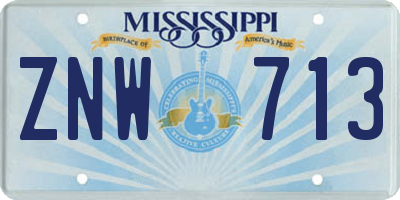 MS license plate ZNW713