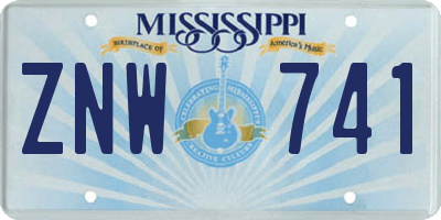 MS license plate ZNW741