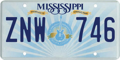 MS license plate ZNW746