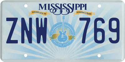 MS license plate ZNW769