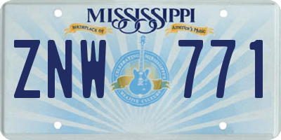 MS license plate ZNW771