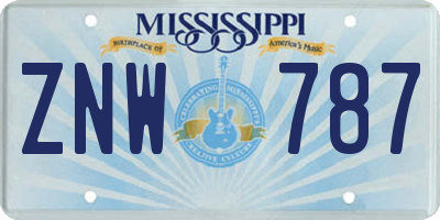 MS license plate ZNW787