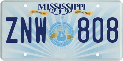 MS license plate ZNW808