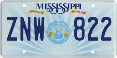 MS license plate ZNW822