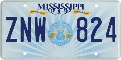 MS license plate ZNW824